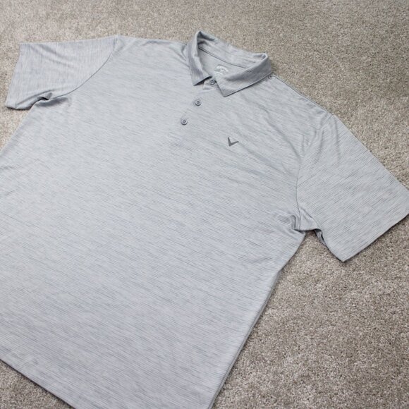 Callaway Opti-Dri Polo Shirt Mens 2XL XXL Gray Polyester Golf S/S Pullover - Picture 3 of 12